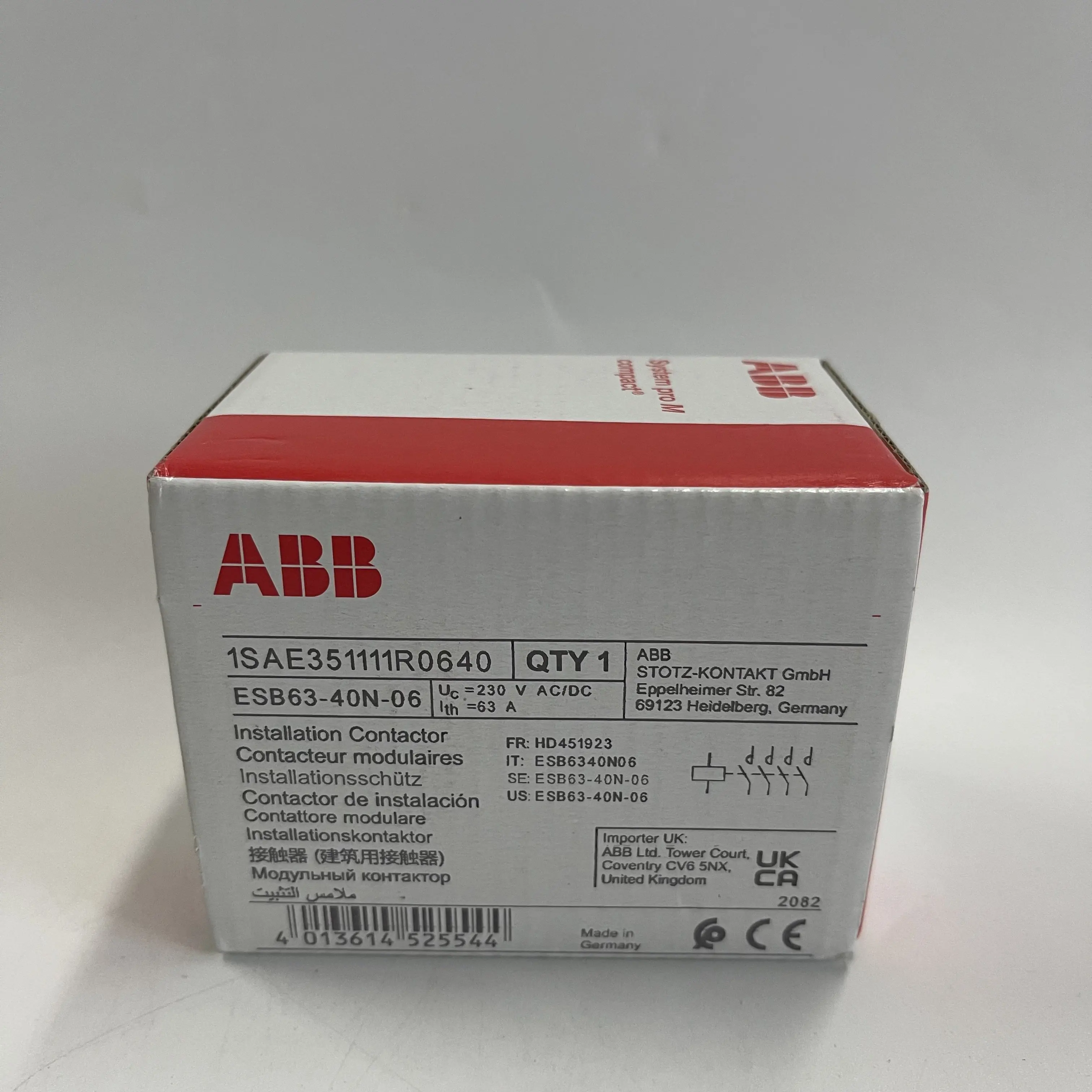 ABB Installation Contactor ESB63-40N-06 ABB Installation Contactor ESB63-40N-06