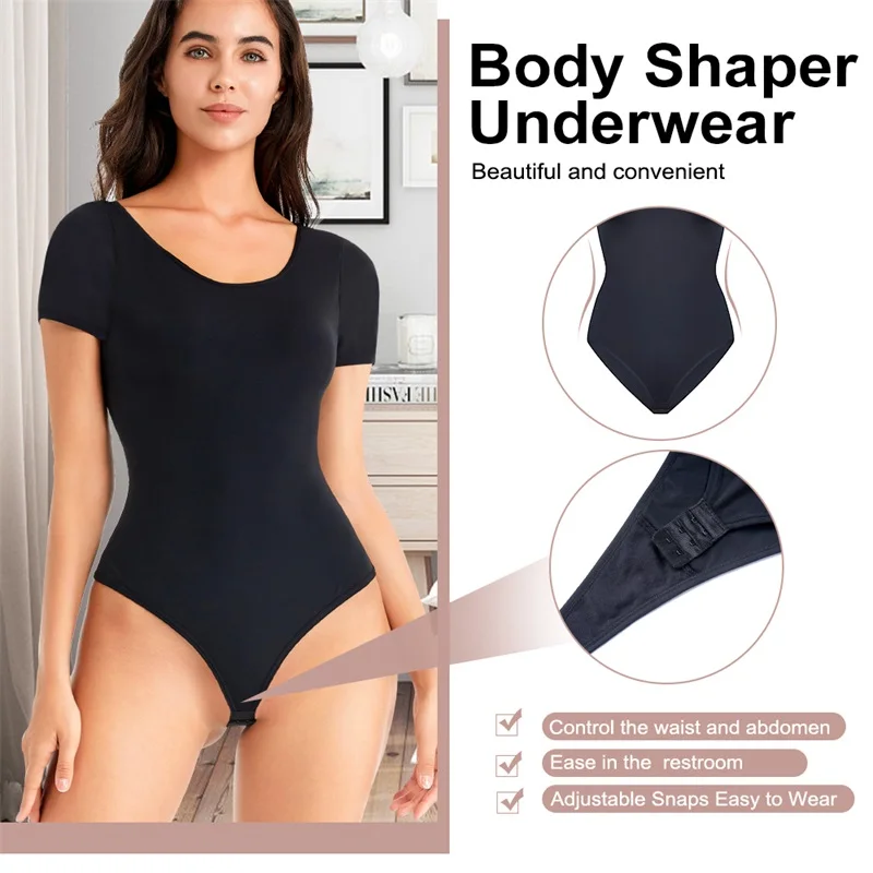 Wholesale Women Plus Size Full Body Shoulder Tummy Control Shaper Underwear Seamless Waist Trainer Thong Bodysuit Shapewear
