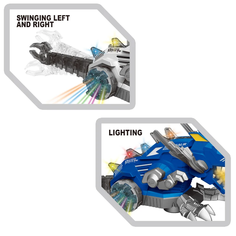 Dinosaurs World Electric Walking Movement Sound Light Water Spray Mechanical Dinosaur Toys for Boy and Girl