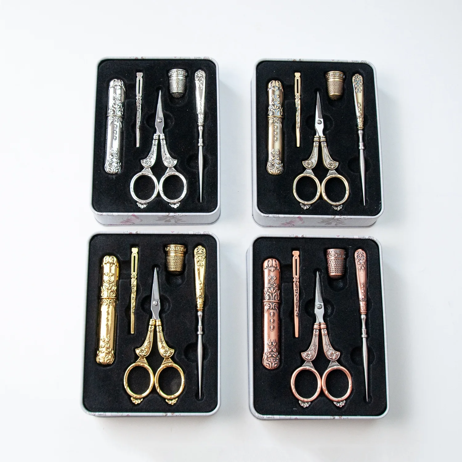 Antique Scissors Kit - Complete Vintage Sewing Tools