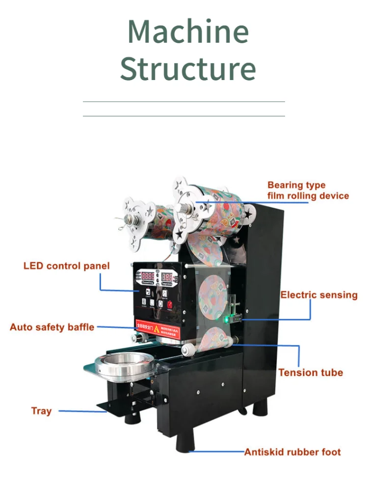 Best Popular Fully Automatic Yogurt Cup Sealer 75cm/95mm Cup Sealing