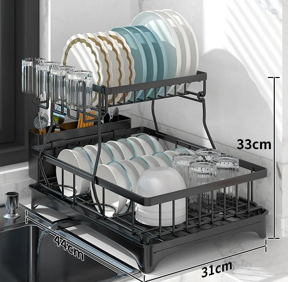Sekey Scolapiatti In Acciaio Inox Pieghevole Con Portaposate – Antiruggine E Sicuro Per Alimenti, Stabile Con Piedini Antiscivolo