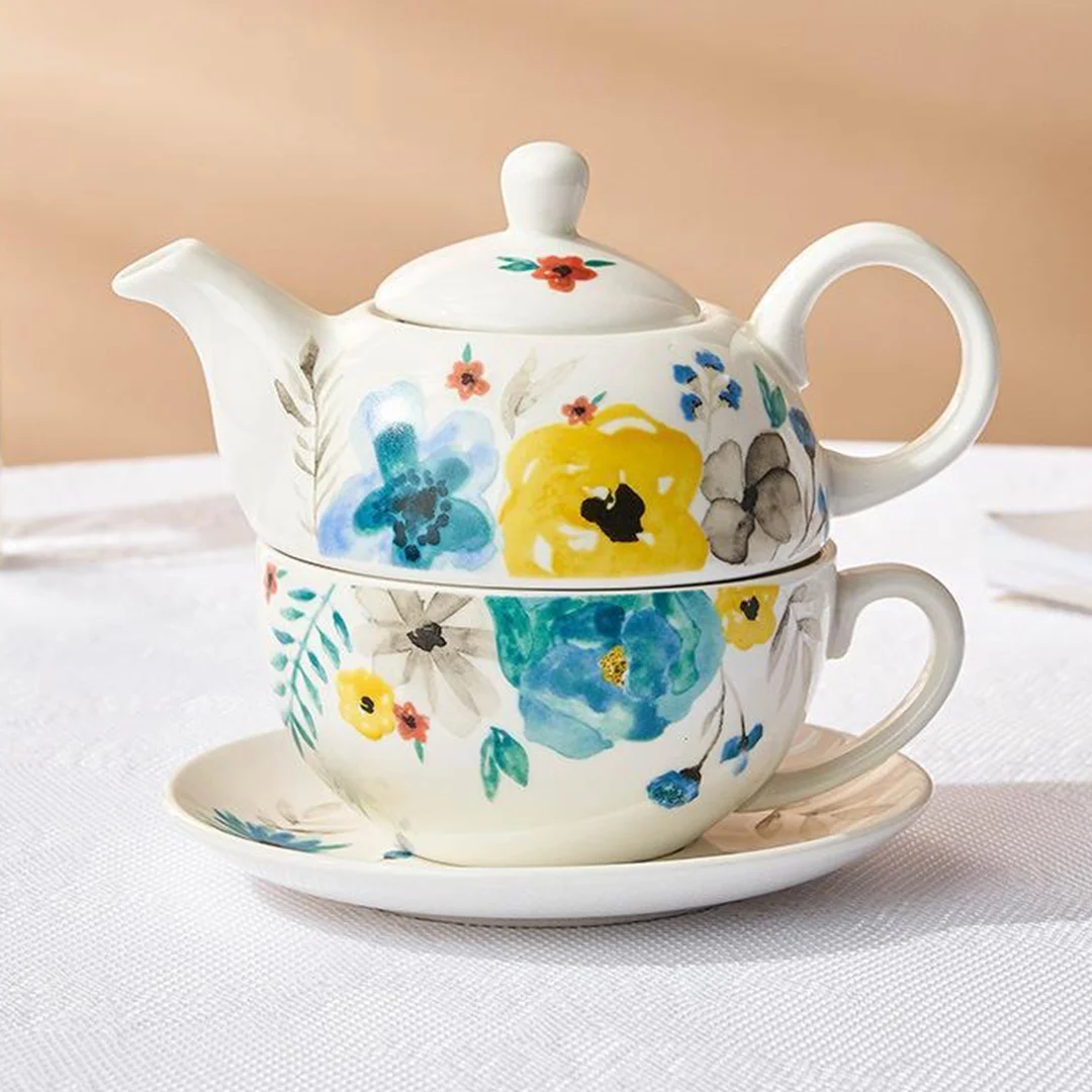 Floral Ceramic Teapot And Cup Set For One Buy Teapot And Cup Set For