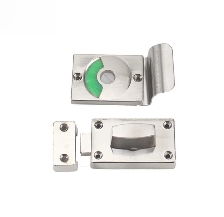 Stainless Steel Medium Empty Bathroom Door Indicator Public Toilet Gate Door Lock Partition Kit Bolt Latch Indicator Lock
