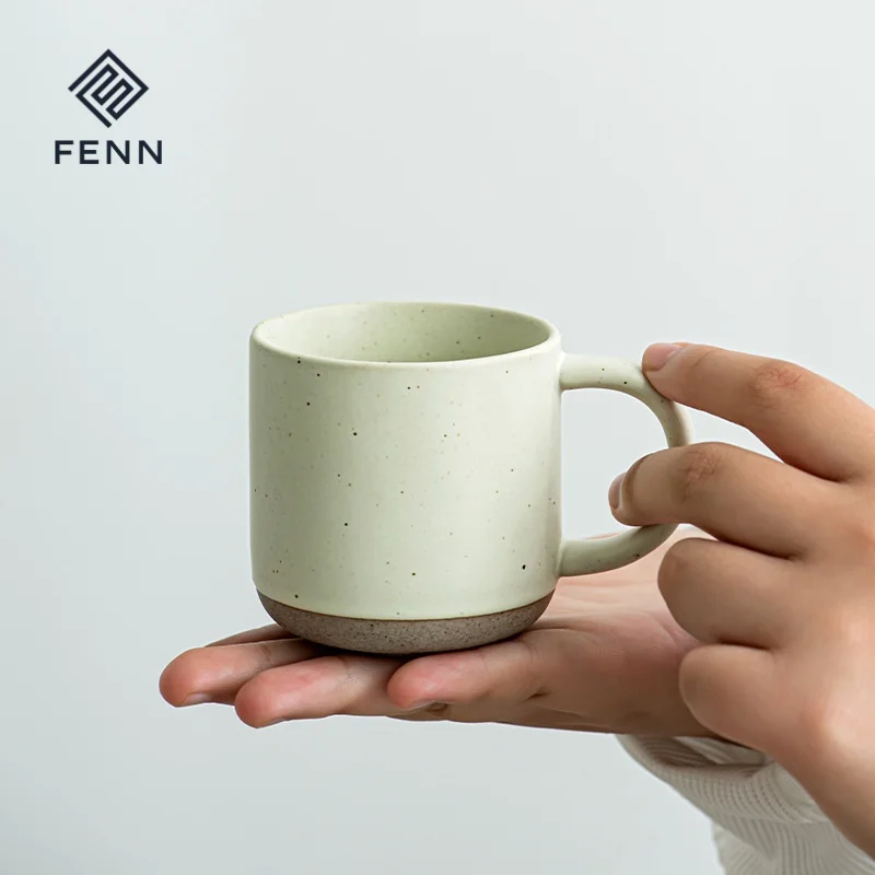 product fenn wholesale vintage style matte beige clay cups ceramic mug custom stoneware mug speckled seasome ceramic coffee gift mug-61