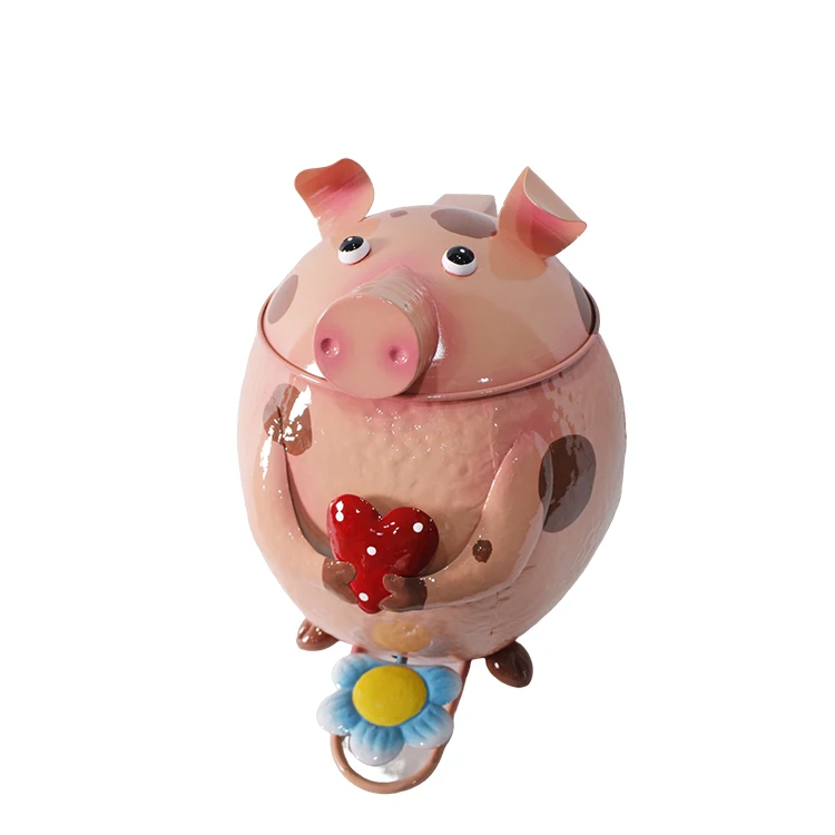 Piggy Trash Can With Lids Cartoon Animal Garbage Container Bins Storage Bucket