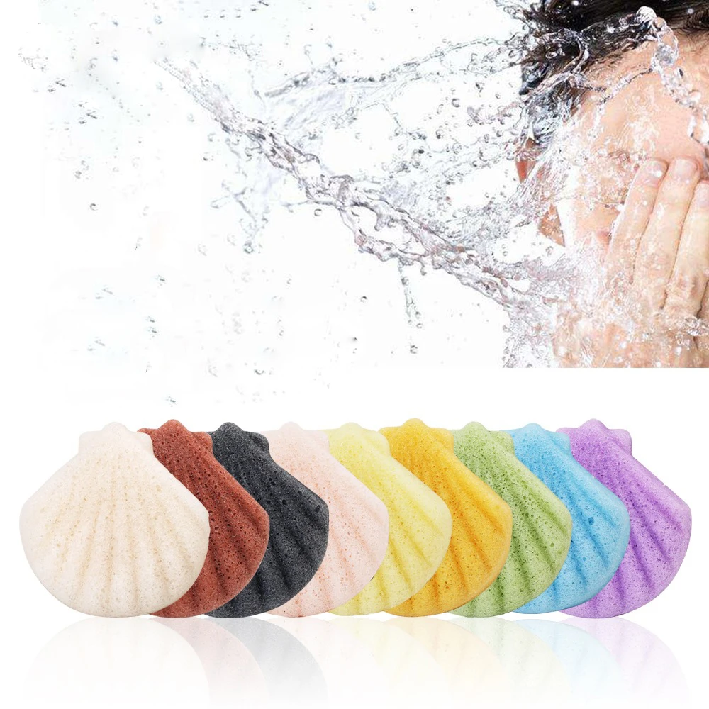 Skinfriendly Konjac Facial Sponge Shell Shape Exfoliating Organic
