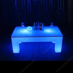 Modern LED Lighted Party Tables Furniture Square Plastic Bar Product for Home Living Room Hotel Park Apartment
