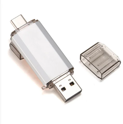Wholesale 2.0 Type C USB Flash Drive Customizable 4GB to 128GB Memory Pen New U Disk with Metal Body