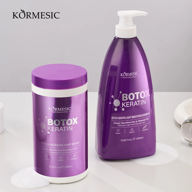 KORMESIC Wholesale 1000ml+1000ml Repair Damage Nourishing Smoothing BOTOX KERATIN Hair Shampoo and Hair Mask