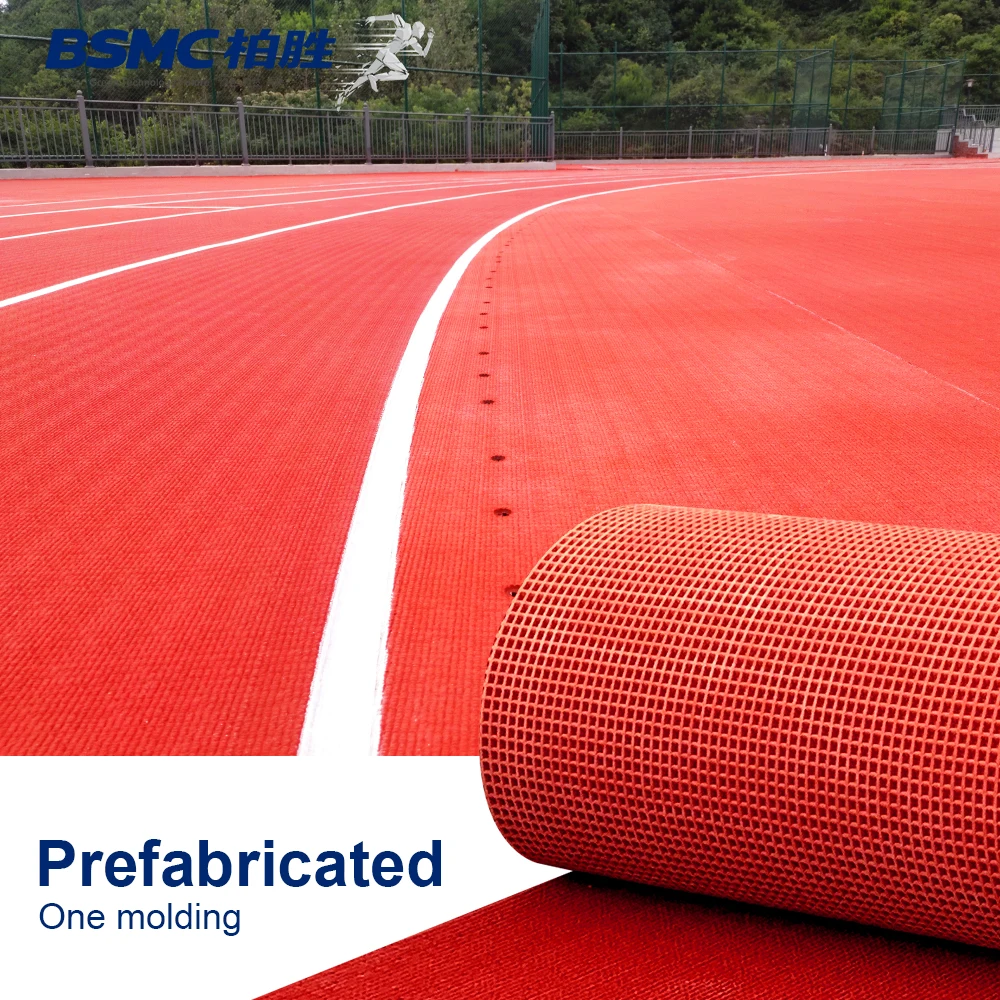 BSMC 8-13mm thickness Non-toxic plastic prefabricated system running track for race