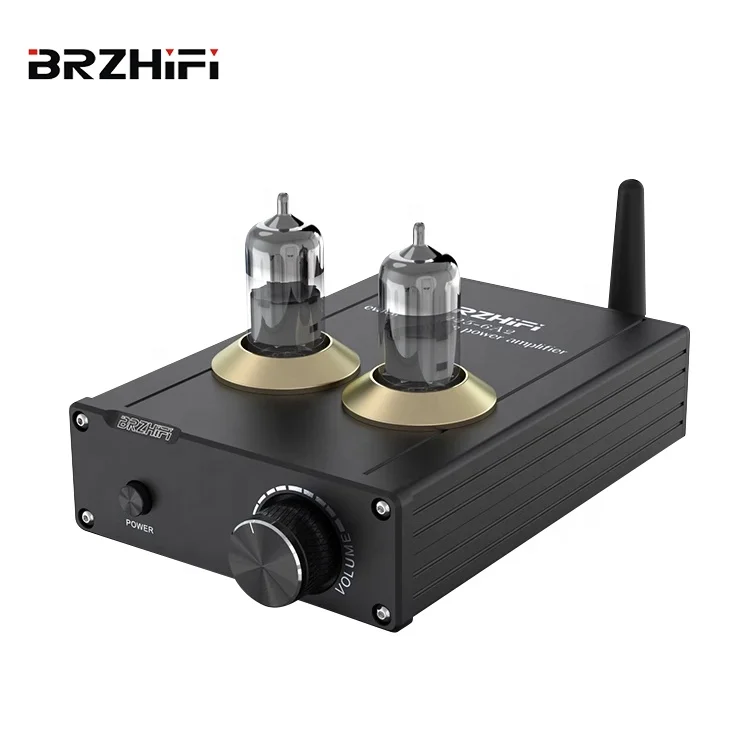 BRZHIFI TPA3116 Чорний алумінієвий Міні розмір BT 5.0 Високоякісний 6A2 Ламповий Аудіо Усилитель