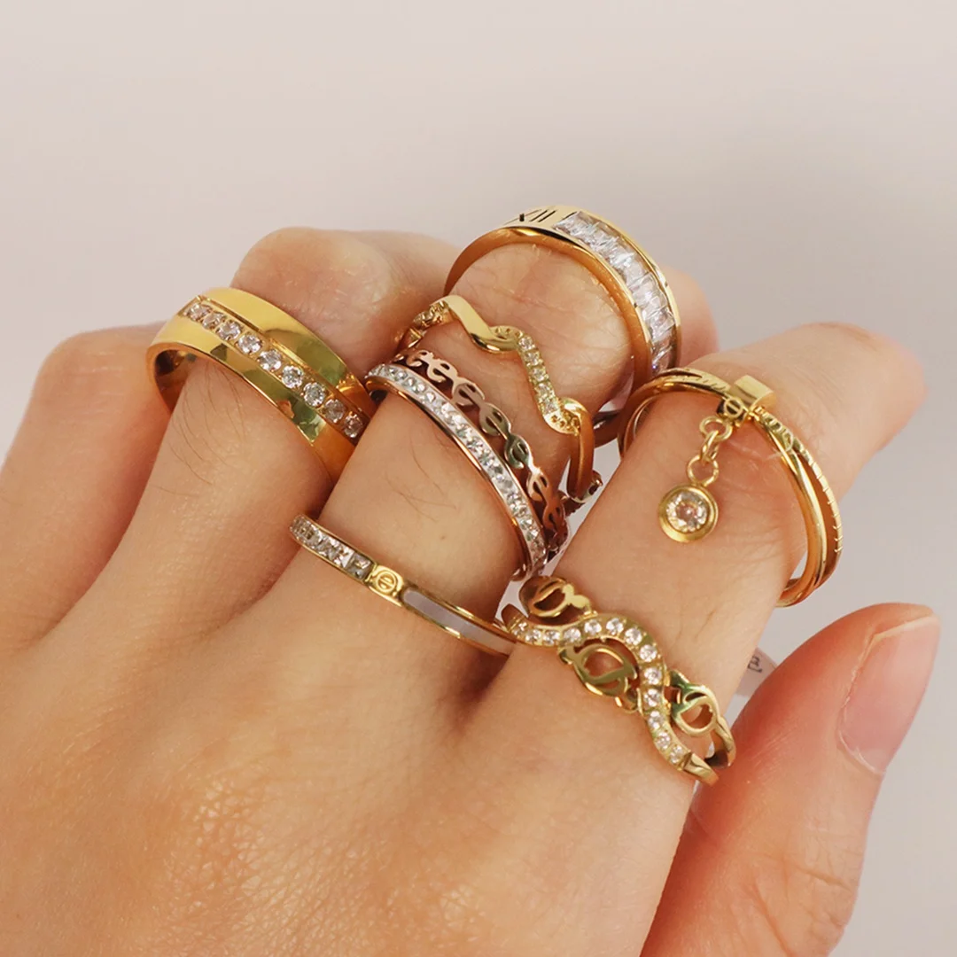 Multiple Options Women T Custom Wholesale Finger Ring Jewelry 18k