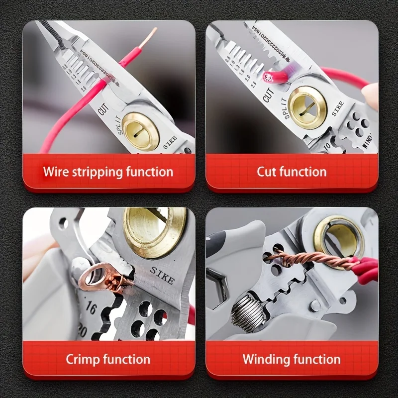 Wire Stripper Multi function Sharp Cutting Quick Splitting Wire Stripper,7 Inch Multipurpose Current Lead Stripper