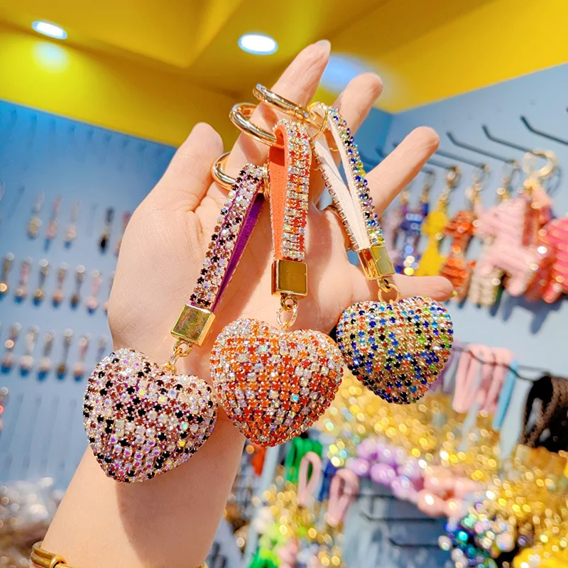 Valentine's Day Gift Sparkling Heart Key Chains for Couples