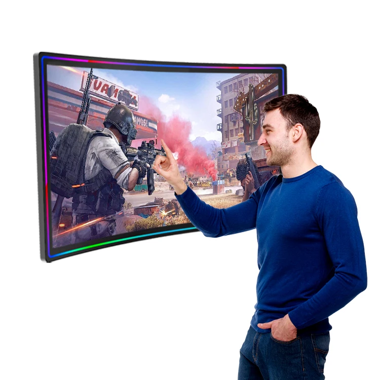 Capacitive Curved Touch Screen Game Display 32 43 49 55 Inch 4K Ultra Wide Curved Monitor Led Light Monitor