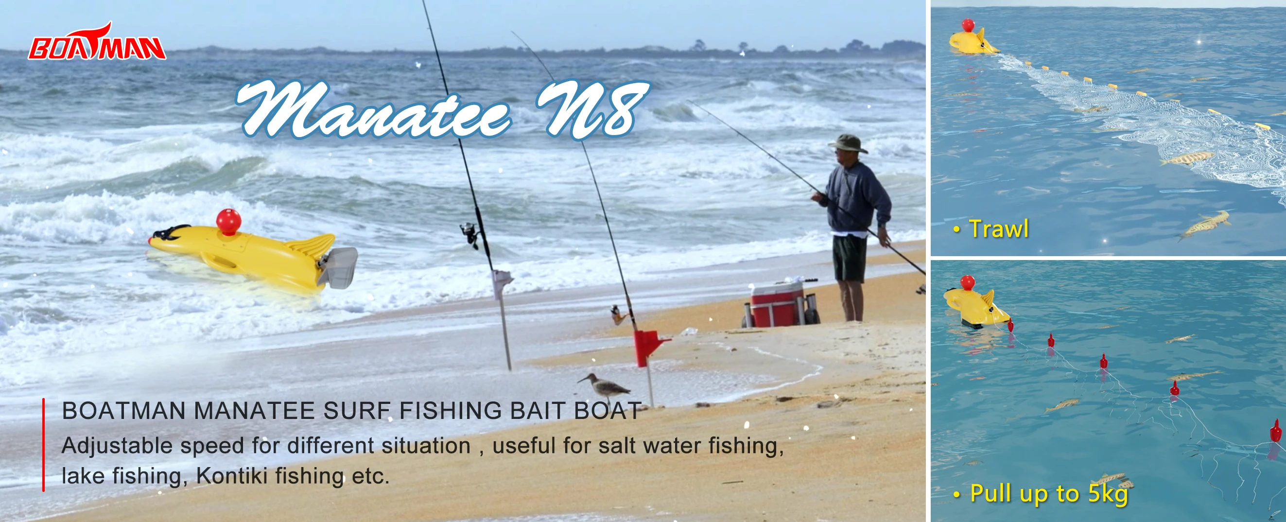 Boatman (n8gps) High Speed Rc Gps For Saltwater 15kw 72v 55a Electric