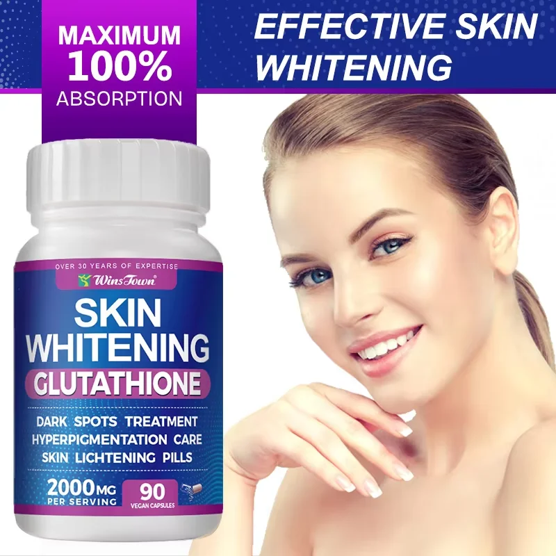 Skin Whitening Antioxidant Rich L-Glutathione Capsules 2000mg for Promoting  Even Skin Tone and Brightening Complexion Vegan