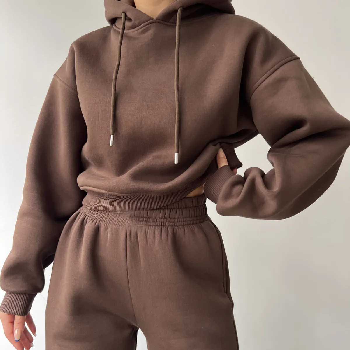 Spring Autumn Hot-Selling European American Long Hooded Sweatshirt Sports Pants Two-Piec preview