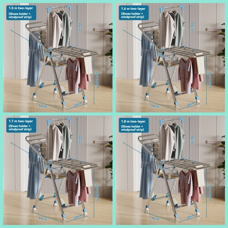 Stainless Steel Three Layer Clothes Rack Parasnath Stainless Steel