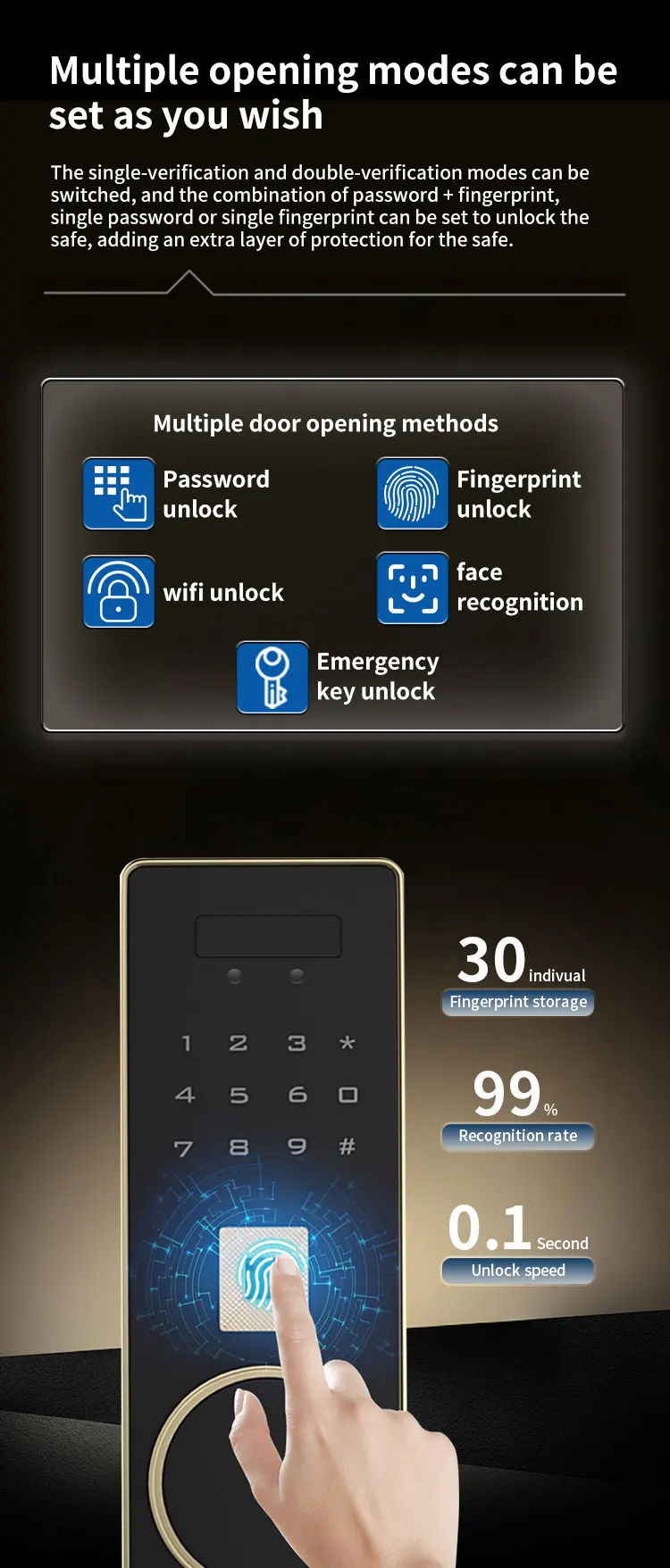 CEQSAFE Electronic Password Lock Home Security Box Key Lock Money Face Recognition WIFI TUYA APP Safes Box supplier