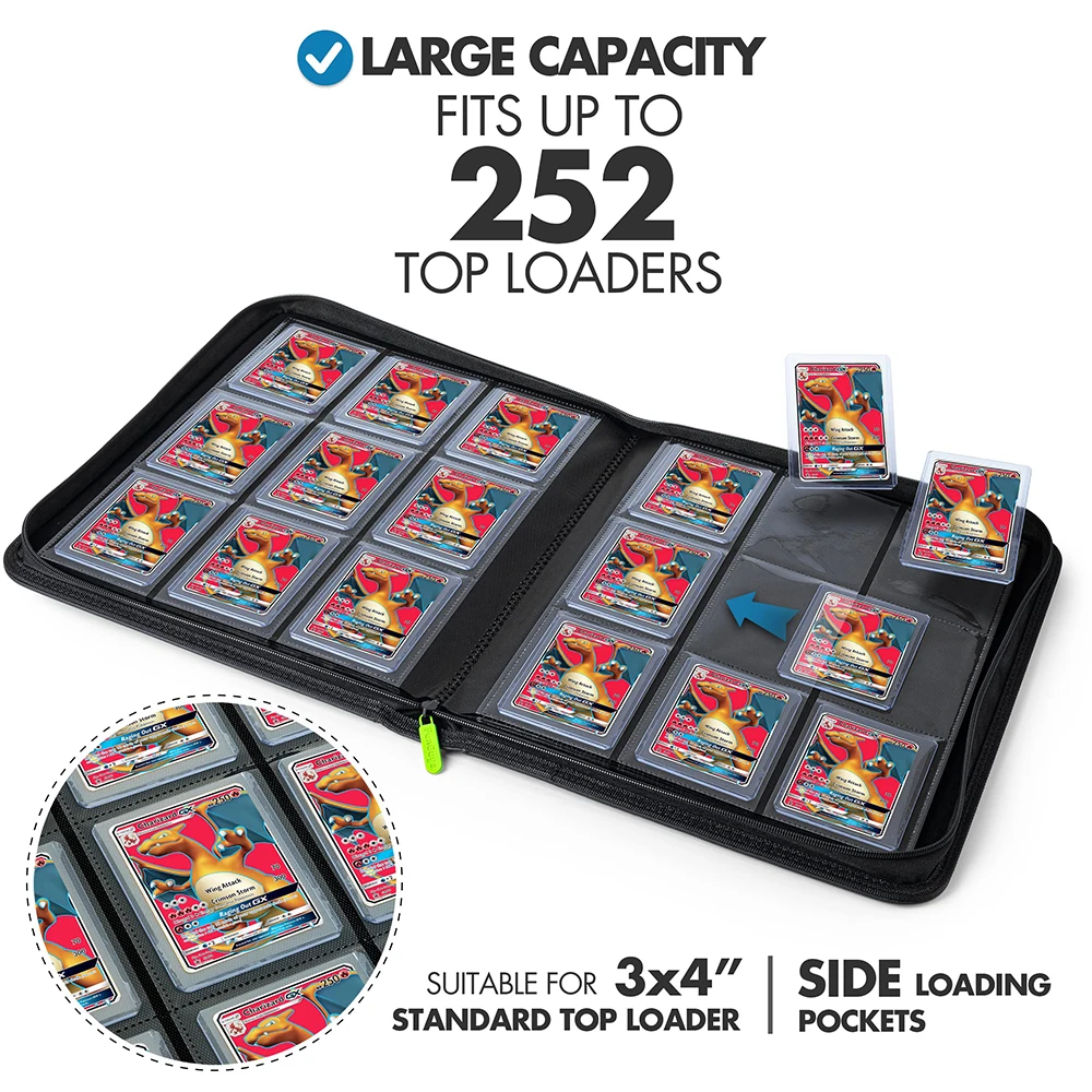Wholesale 4 9 12 Pocket Leather Mtg Tcg Yugio Trading Top Loader Premium Toploader Card Storage