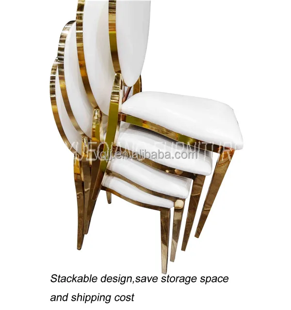 Stainless Steel Gold Stackable Luxury Louis Events Hotel Banquet