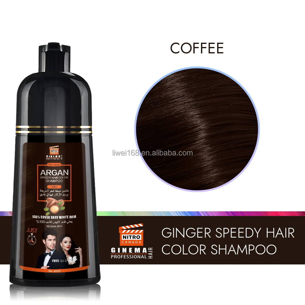 Wholesale Cosmetics Factory Coffee Color Hair Shampoo Hair Color No Ammonia Argan Speedy Hair
