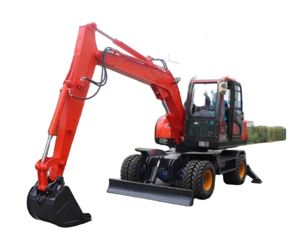 8.05 ton Gulong na Mini Digger  