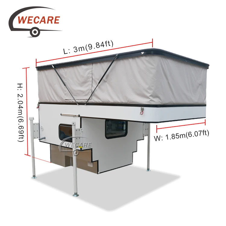 Wecare Mini Box Pickup Truck Pop Up Camper 4x4 Pick Up For Pickup