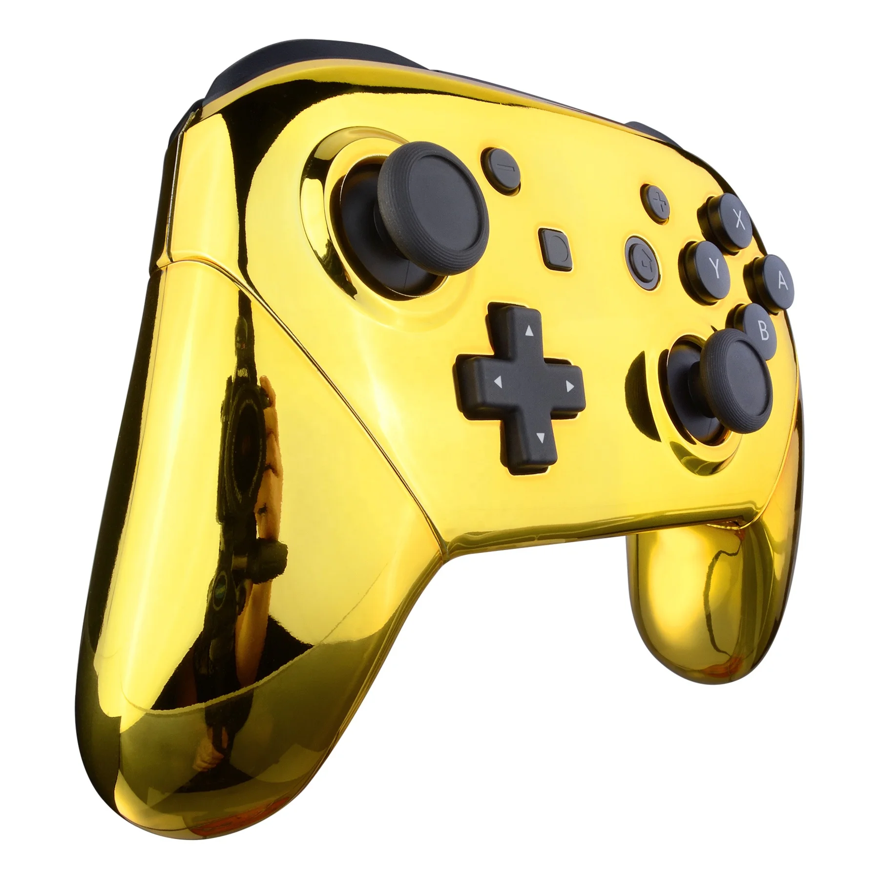 Custom Replacement Gold Switch Pro Controller Shell Front Back Housing Shell Grip Controller Cases for Nintendo Switch Pro