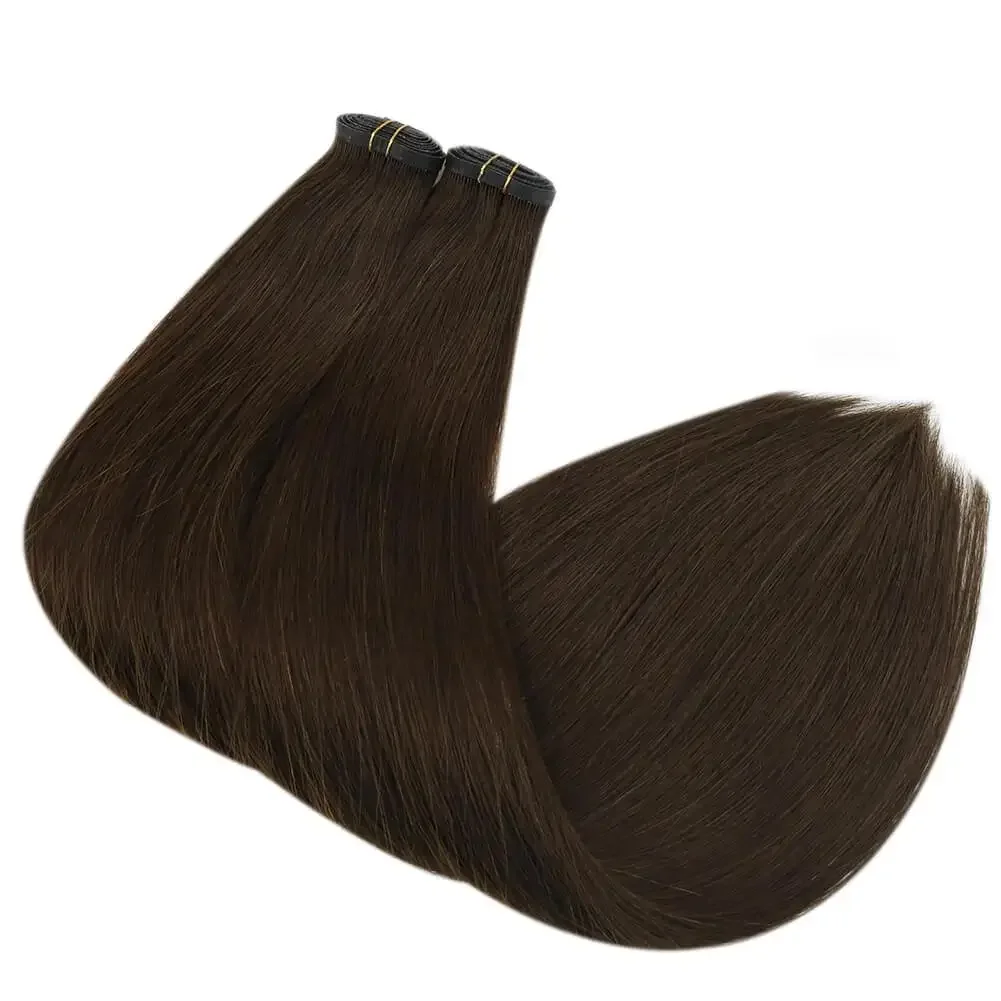 Flat Silk Weft Echthaar Extensions Glatt 100% Echthaar Tresse_voghion.com