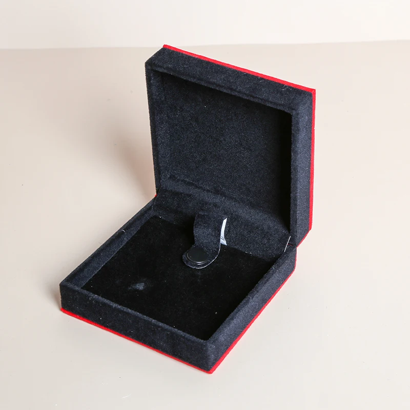 JD Wholesale Custom Logo Printing Red Flannel Ring Earring Necklace Jewelry Packaging Box Jewelry Gifts Carton Box