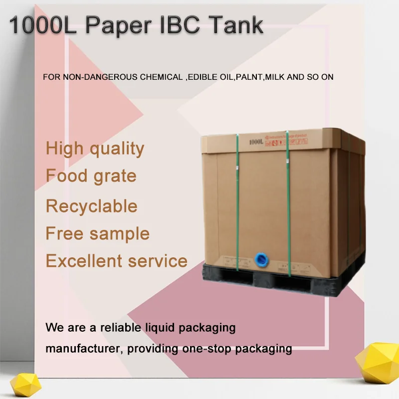 1000L Paper IBC for Bulk Wine Transport Liquid Packaging Boxes IBC Tank  Totes with Liner Bag