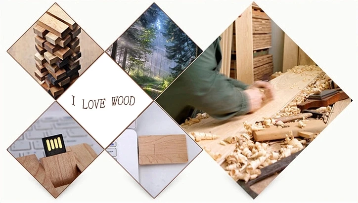 Wooden/bamboo pen drive 2021 Hot selling eco wood credit card bulk usb flash drive - ANKUX.COM