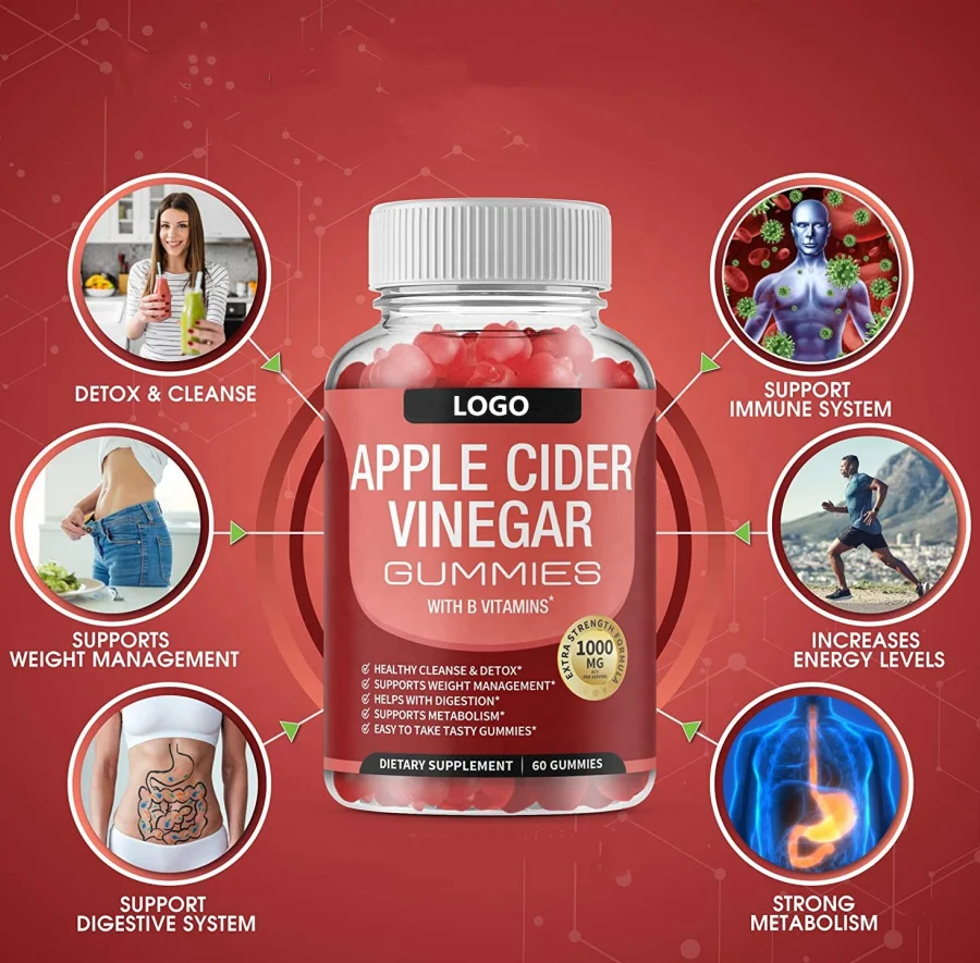 Oem/odm Private Label FactoryNatural Health Apple Cider Vinegar Gummies For Detoxify The Body And Weight Loss Gummies details