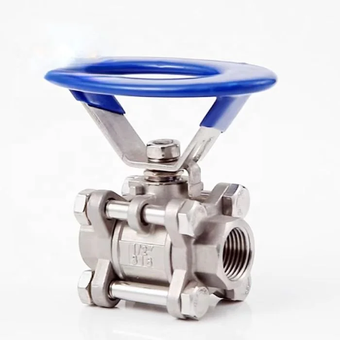 SS304 SS316L Stainless Steel Oval Two-Piece Three-Piece Ball Valve Round Handle Valves Ball