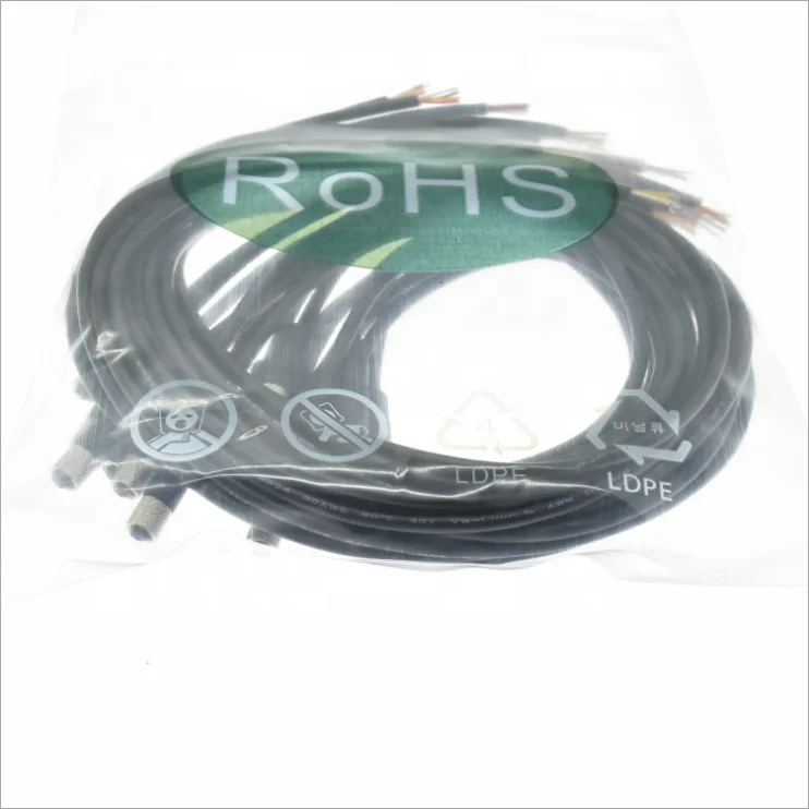 Waterproof M5 M8 M12 8Pin Circular Connector Sensor Cable for Servo Motor Industrial Robot