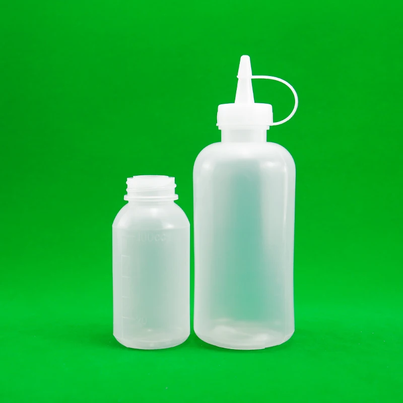 PE Plastic Squeeze Bottle with Needle Tip Cap Wholesale Dropper Bottle 250ml Flat Bottle for Glue Lube