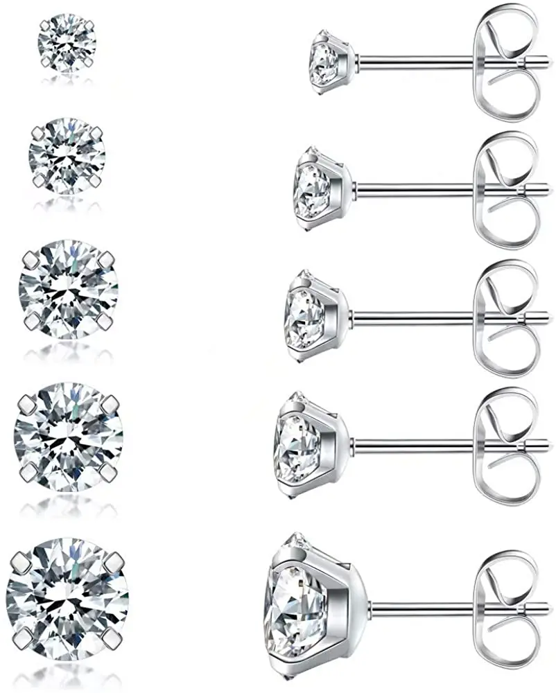 surgical steel diamond earrings