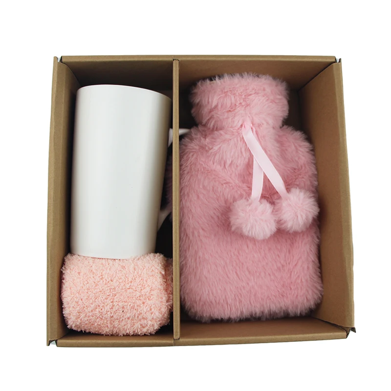 product-750-750 custom logo hot water bag gift set rubber hot water bottle cover cup and socks
