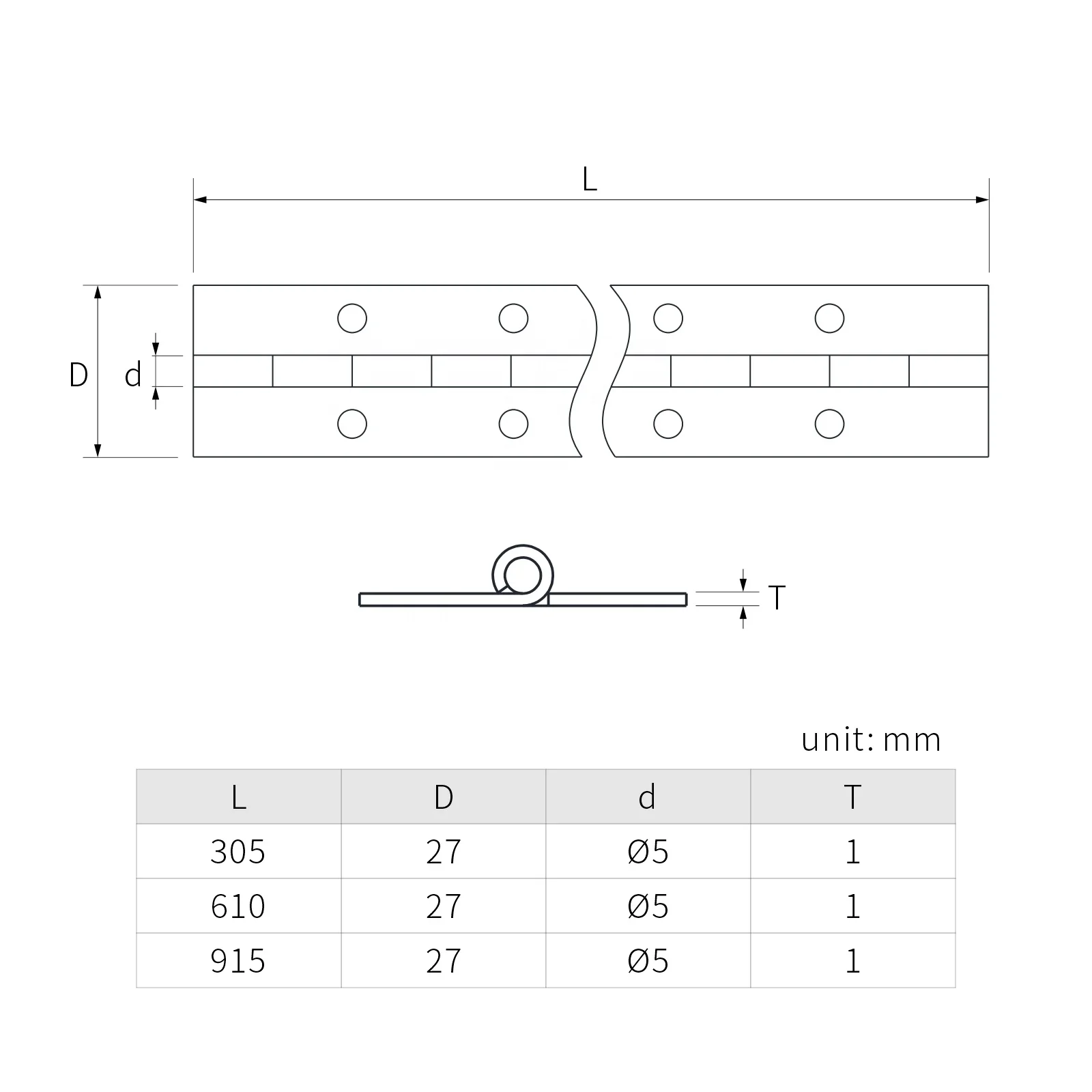 Stainless Steel Long Piano Hinge Popular 180 Degree Piano Hinges
