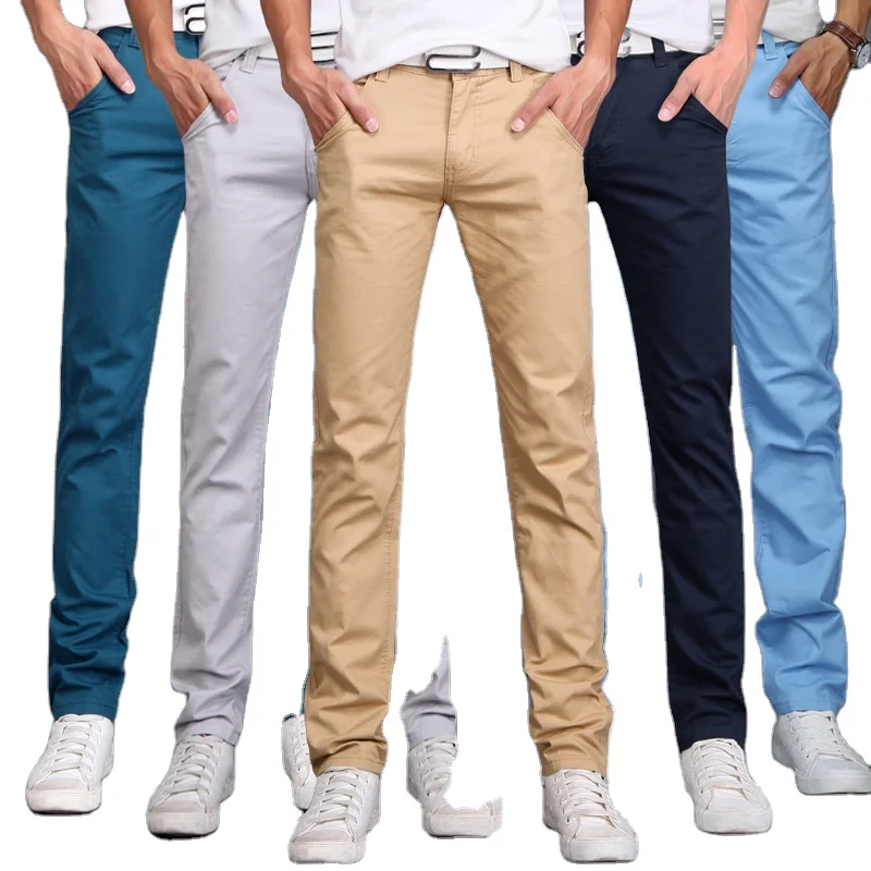 Clothing Solid Chino Pants Slim Mens Wholesale Pantalones De Hombre Men ...