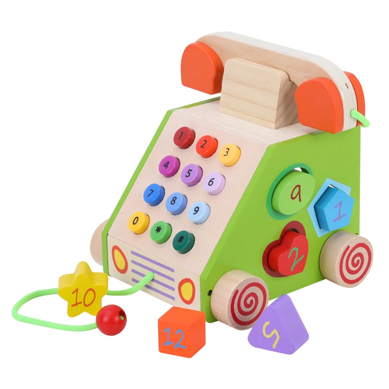 Wholesale Hot sale new items wooden toys telephone wooden