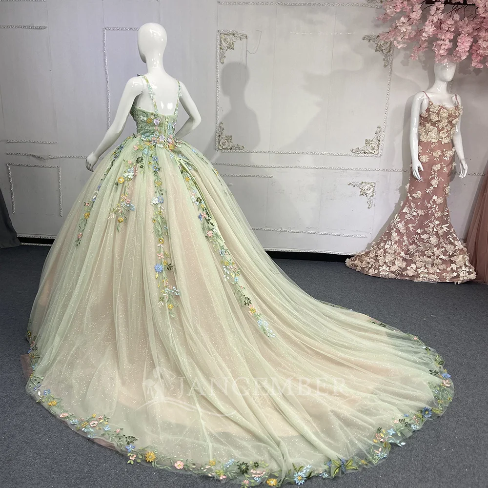 Mint Green Appliqued Ball Gown 3D Flowers Princess Vestidos De 15 Anos Birthday Quinceanera Dresses Lsany143 Mint Green Appliqued Ball Gown 3D Flowers Princess Vestidos De 15 Anos Birthday Quinceanera Dresses Lsany143