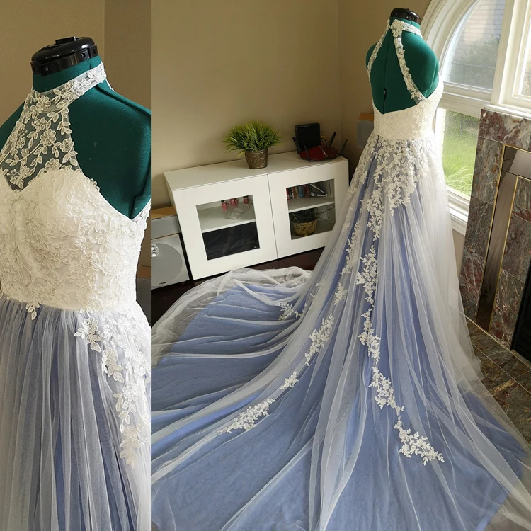 blue floral fit and flare dress Roman Elegance Fit & Flare Blue Printed Cotton-Linen Dress main image 1