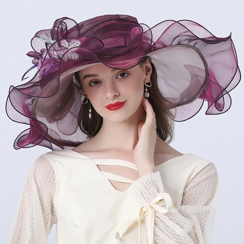fancy dress hats for ladies Weikingp Derby Hat Fascinator Hats for Women Church Hats for Women 2025 Elegant Sunday Hats for Women Fancy Hats Kentucky Derby Hat Wedding Hat Hats