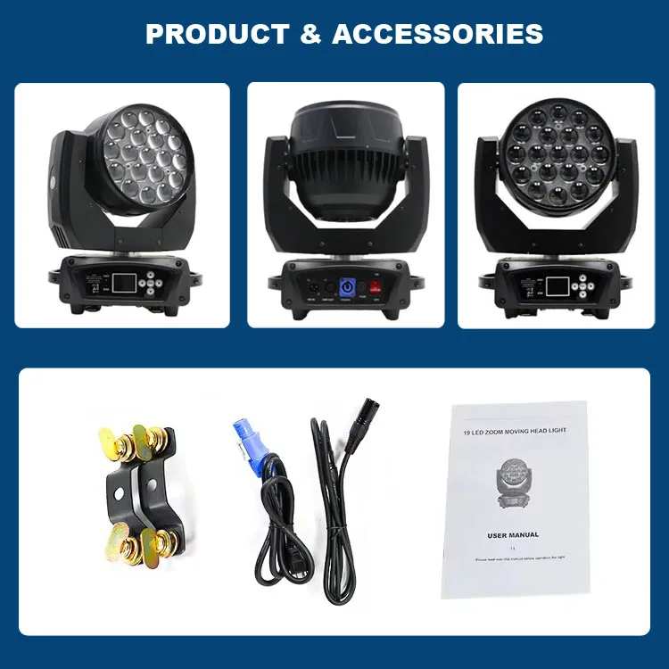 LED ムービングライト RGBW 19×15w 2台セット 19*15W RGBW 4in1ズーム