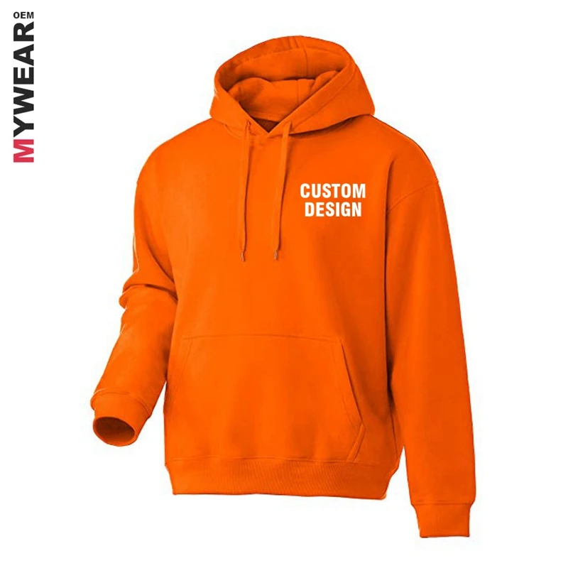 plain orange hoodie mens