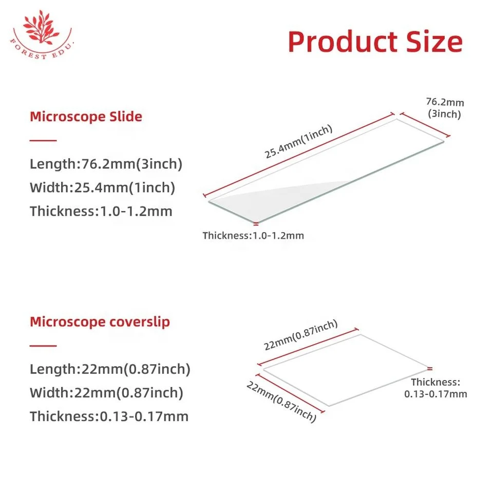 Lames de microscope jetables biologiques 25.4*76.2mm haut verre clair 7101 lames de verre de couverture préparées